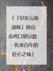 「早安云南·滇味」保山金鸡口袋豆腐：传承百年的匠心之味
