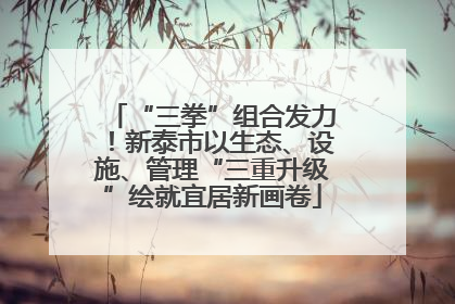 “三拳”组合发力！新泰市以生态、设施、管理“三重升级”绘就宜居新画卷