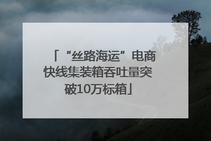 “丝路海运”电商快线集装箱吞吐量突破10万标箱