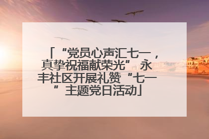 “党员心声汇七一，真挚祝福献荣光” 永丰社区开展礼赞“七一”主题党日活动