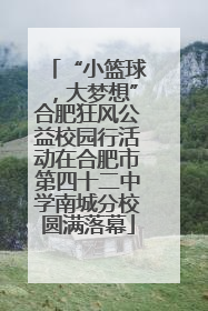 “小篮球，大梦想”合肥狂风公益校园行活动在合肥市第四十二中学南城分校圆满落幕