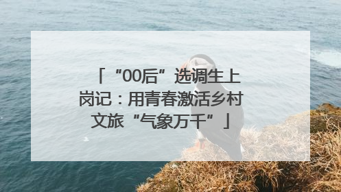 “00后”选调生上岗记：用青春激活乡村文旅“气象万千”