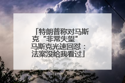 特朗普称对马斯克“非常失望” 马斯克光速回怼：法案没给我看过