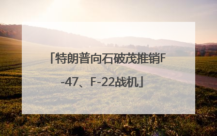 特朗普向石破茂推销F-47、F-22战机