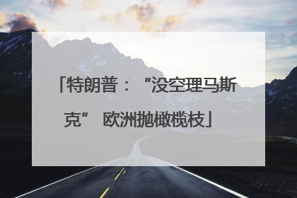 特朗普：“没空理马斯克” 欧洲抛橄榄枝