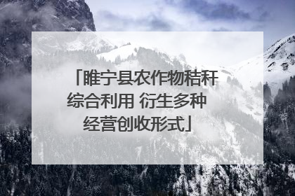 睢宁县农作物秸秆综合利用 衍生多种经营创收形式