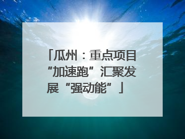 瓜州：重点项目“加速跑”汇聚发展“强动能”