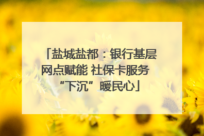 盐城盐都：银行基层网点赋能 社保卡服务 “下沉”暖民心