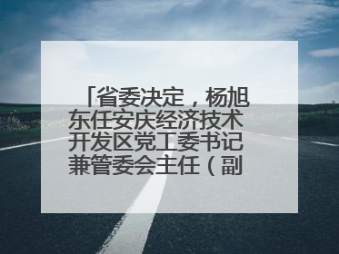 省委决定，杨旭东任安庆经济技术开发区党工委书记兼管委会主任（副厅级）