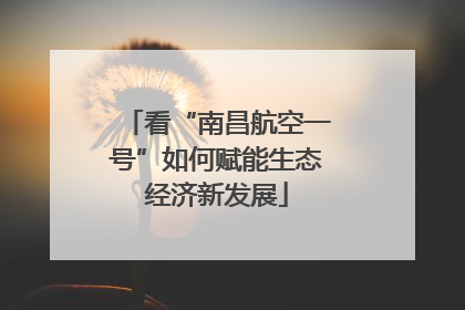 看“南昌航空一号”如何赋能生态经济新发展