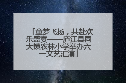 童梦飞扬，共赴欢乐盛宴——庐江县同大镇农林小学举办六一文艺汇演