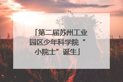 第二届苏州工业园区少年科学院“小院士”诞生