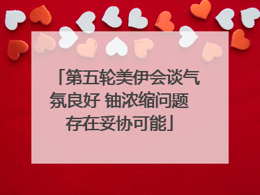 第五轮美伊会谈气氛良好 铀浓缩问题存在妥协可能