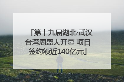 第十九届湖北·武汉台湾周盛大开幕 项目签约额近140亿元