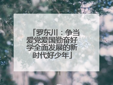 罗东川：争当爱党爱国勤奋好学全面发展的新时代好少年