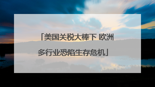 美国关税大棒下 欧洲多行业恐陷生存危机
