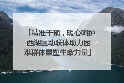精准干预,暖心呵护 西湖区助联体助力困难群体重塑生命力量