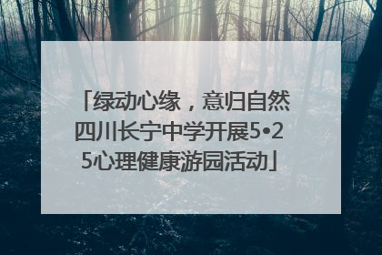 绿动心缘，意归自然 四川长宁中学开展5•25心理健康游园活动