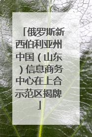 俄罗斯新西伯利亚州中国（山东）信息商务中心在上合示范区揭牌