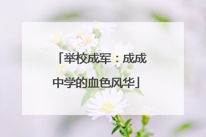 举校成军：成成中学的血色风华