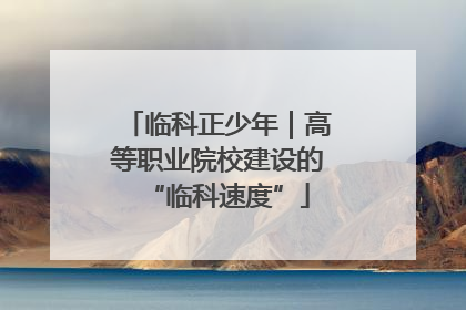 临科正少年｜高等职业院校建设的“临科速度”