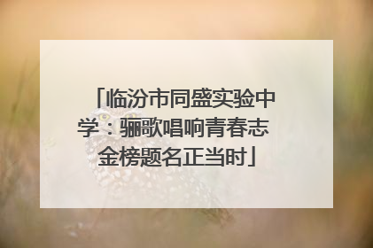 临汾市同盛实验中学：骊歌唱响青春志 金榜题名正当时