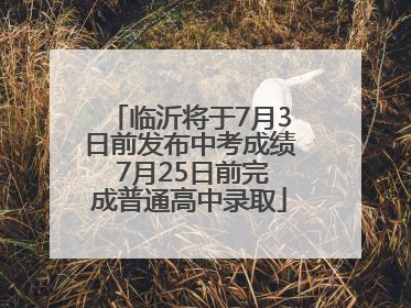 临沂将于7月3日前发布中考成绩 7月25日前完成普通高中录取