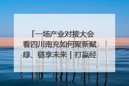 一场产业对接大会 看四川南充如何聚新赋绿、链享未来｜打赢经济发展翻身仗