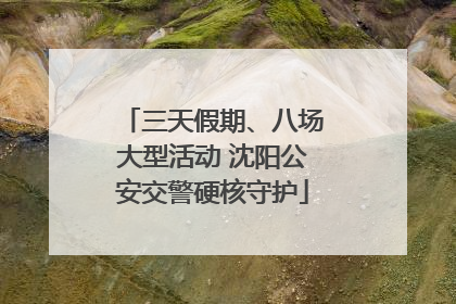 三天假期、八场大型活动 沈阳公安交警硬核守护