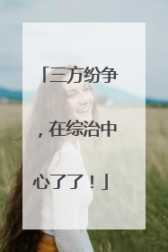 三方纷争，在综治中心了了！