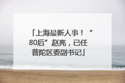 上海最新人事！“80后”赵亮，已任普陀区委副书记