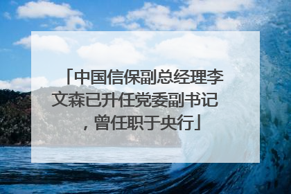 中国信保副总经理李文森已升任党委副书记，曾任职于央行