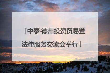 中泰·德州投资贸易暨法律服务交流会举行