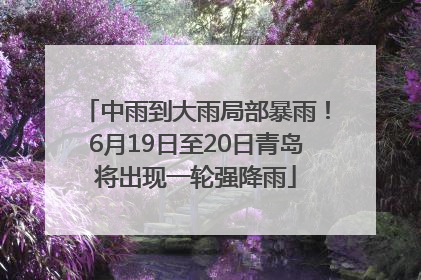 中雨到大雨局部暴雨！6月19日至20日青岛将出现一轮强降雨