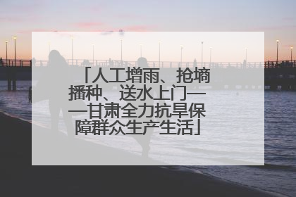 人工增雨、抢墒播种、送水上门——甘肃全力抗旱保障群众生产生活