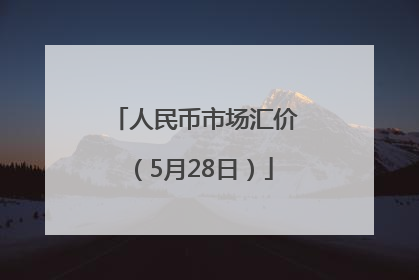 人民币市场汇价（5月28日）