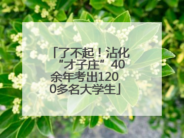 了不起！沾化“才子庄”40余年考出1200多名大学生