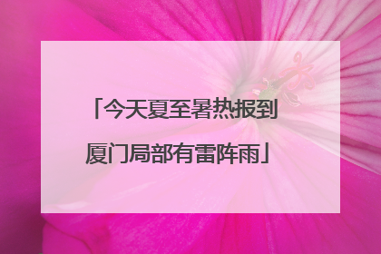 今天夏至暑热报到 厦门局部有雷阵雨