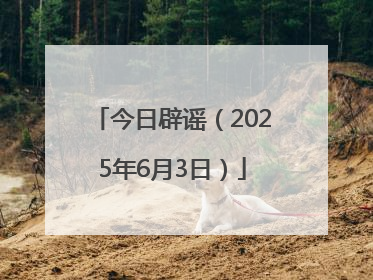 今日辟谣（2025年6月3日）