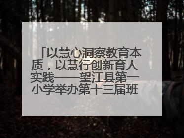 以慧心洞察教育本质，以慧行创新育人实践——望江县第一小学举办第十三届班主任论坛