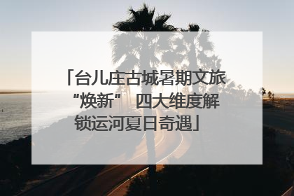 台儿庄古城暑期文旅“焕新” 四大维度解锁运河夏日奇遇
