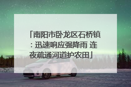 南阳市卧龙区石桥镇：迅速响应强降雨 连夜疏通河道护农田