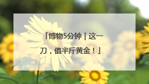 博物5分钟｜这一刀，值半斤黄金！