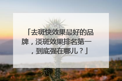 去斑快效果最好的品牌，淡斑效果排名第一，到底强在哪儿？