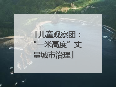 儿童观察团：“一米高度”丈量城市治理