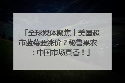 全球媒体聚焦丨美国超市蓝莓要涨价？秘鲁果农：中国市场真香！