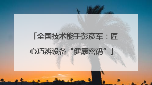 全国技术能手彭彦军：匠心巧辨设备“健康密码”
