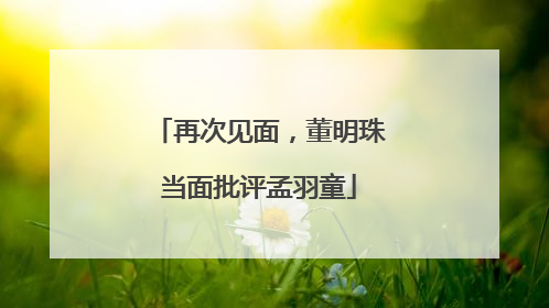 再次见面，董明珠当面批评孟羽童