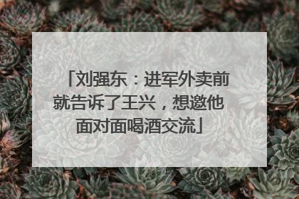 刘强东：进军外卖前就告诉了王兴，想邀他面对面喝酒交流