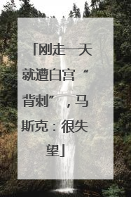刚走一天就遭白宫“背刺”，马斯克：很失望